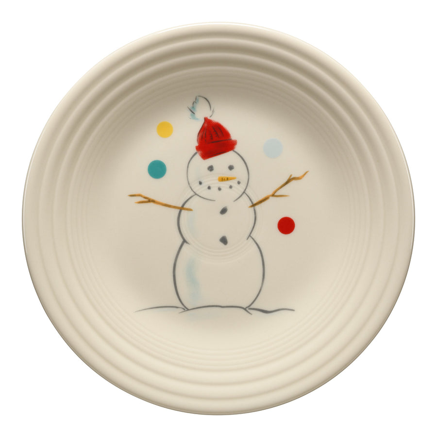 Jolly Christmas Snowman Classic Rim 9 Inch Luncheon Plate