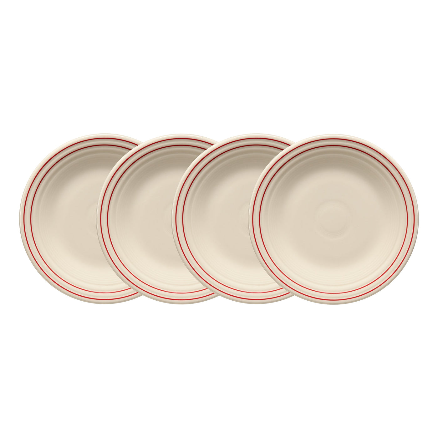Americana Scarlet Band Set of 4 Classic Rim 9 Inch Luncheon Plate