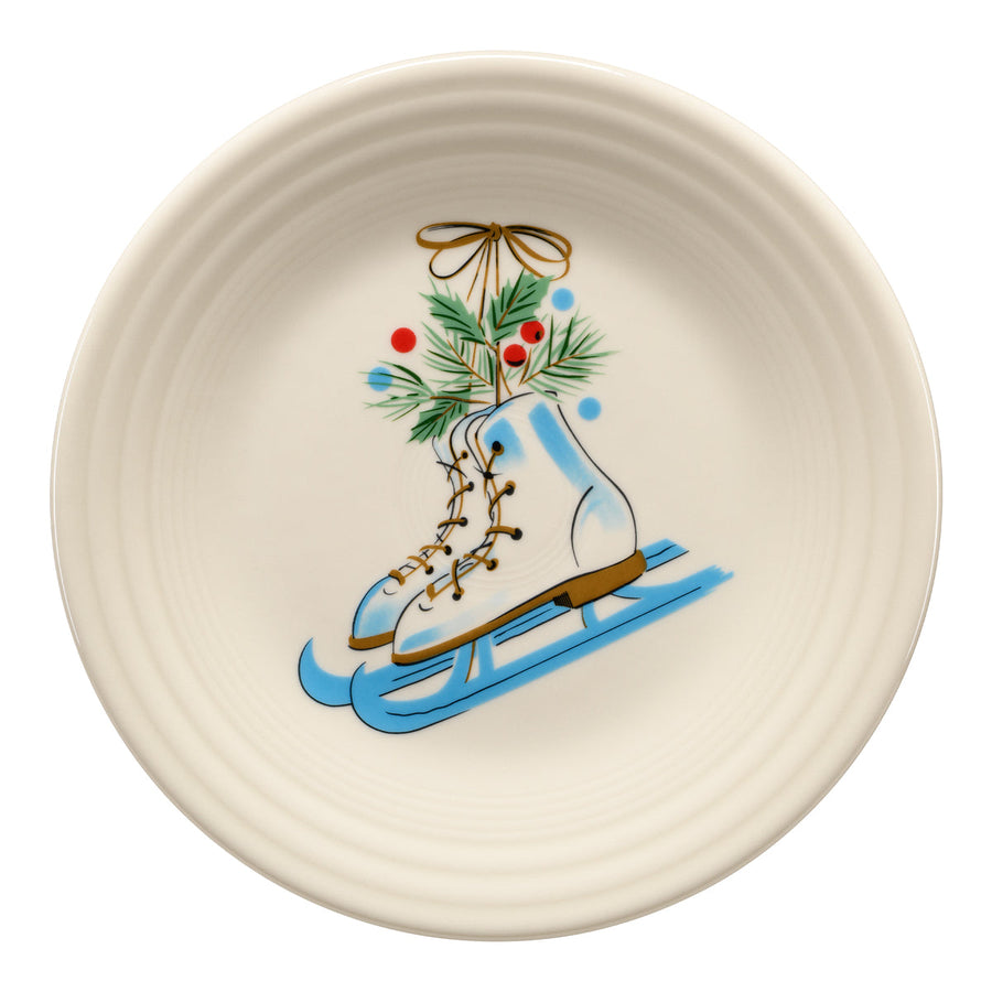 Jolly Christmas Skates Classic Rim 9 Inch Luncheon Plate