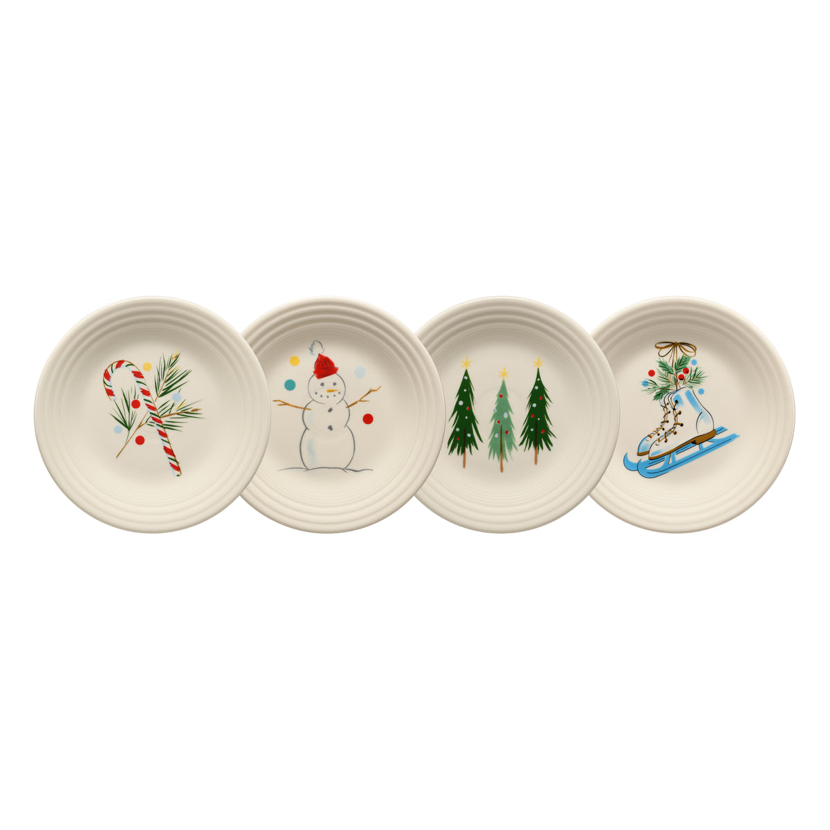 Jolly Christmas Set of 4 Classic Rim 9 Inch Luncheon Plate