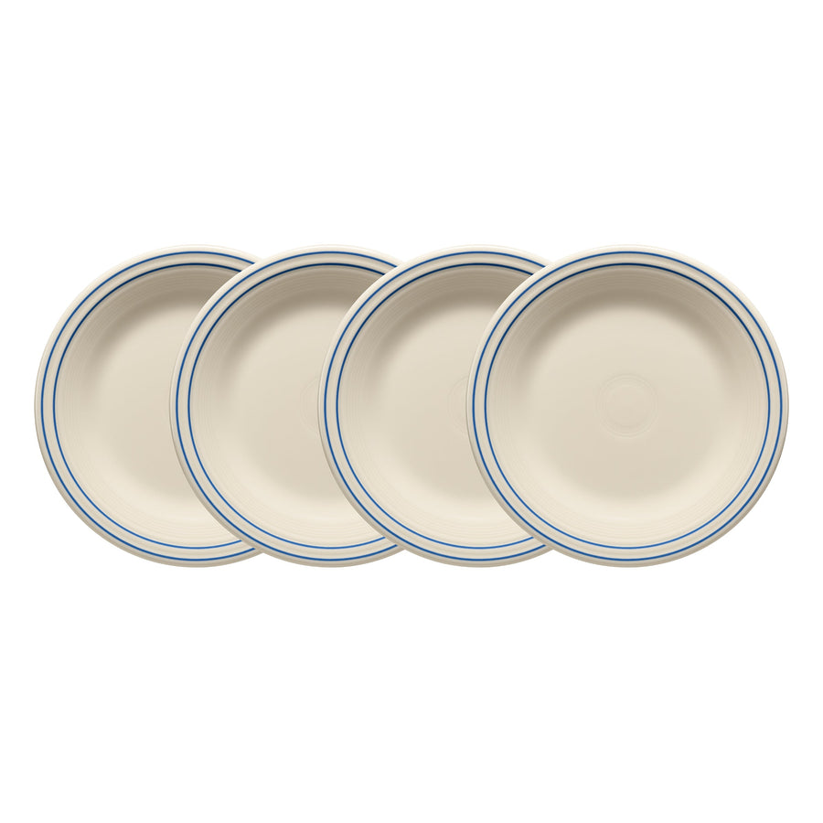 Americana Lapis Band Set of 4 Classic Rim 10 1/2-Inch Dinner Plates