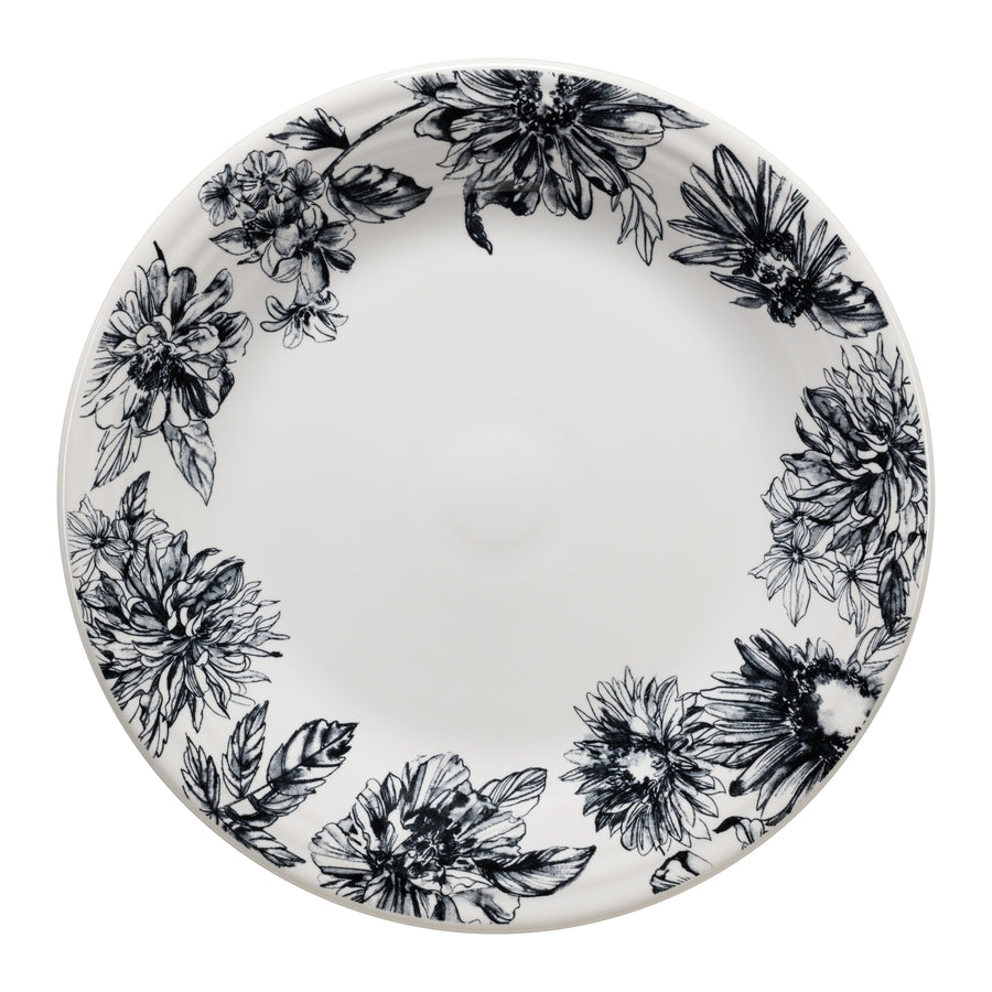 Botanical Floral Black Classic Rim 10 1/2 Inch Dinner Plate