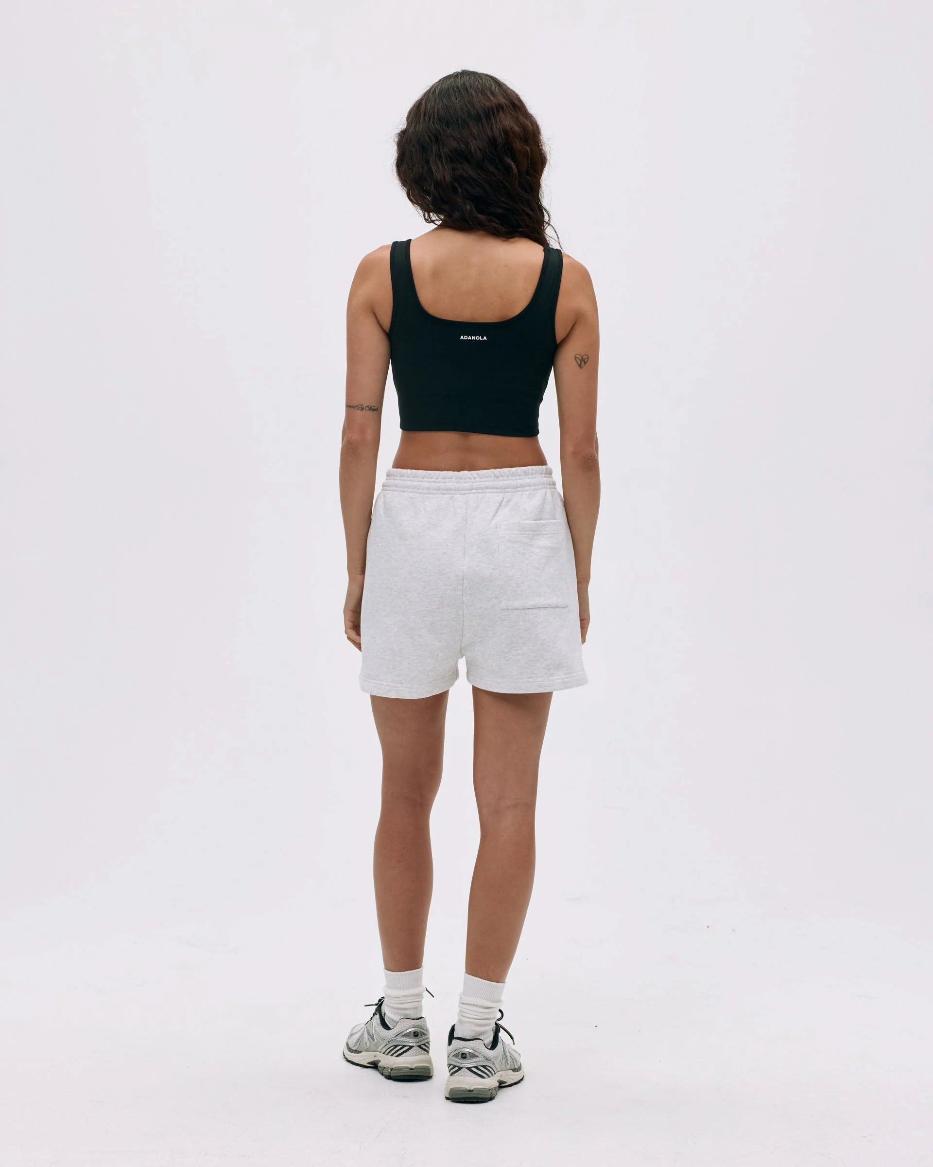 Varsity Sweat Shorts - Light Grey Melange/Black