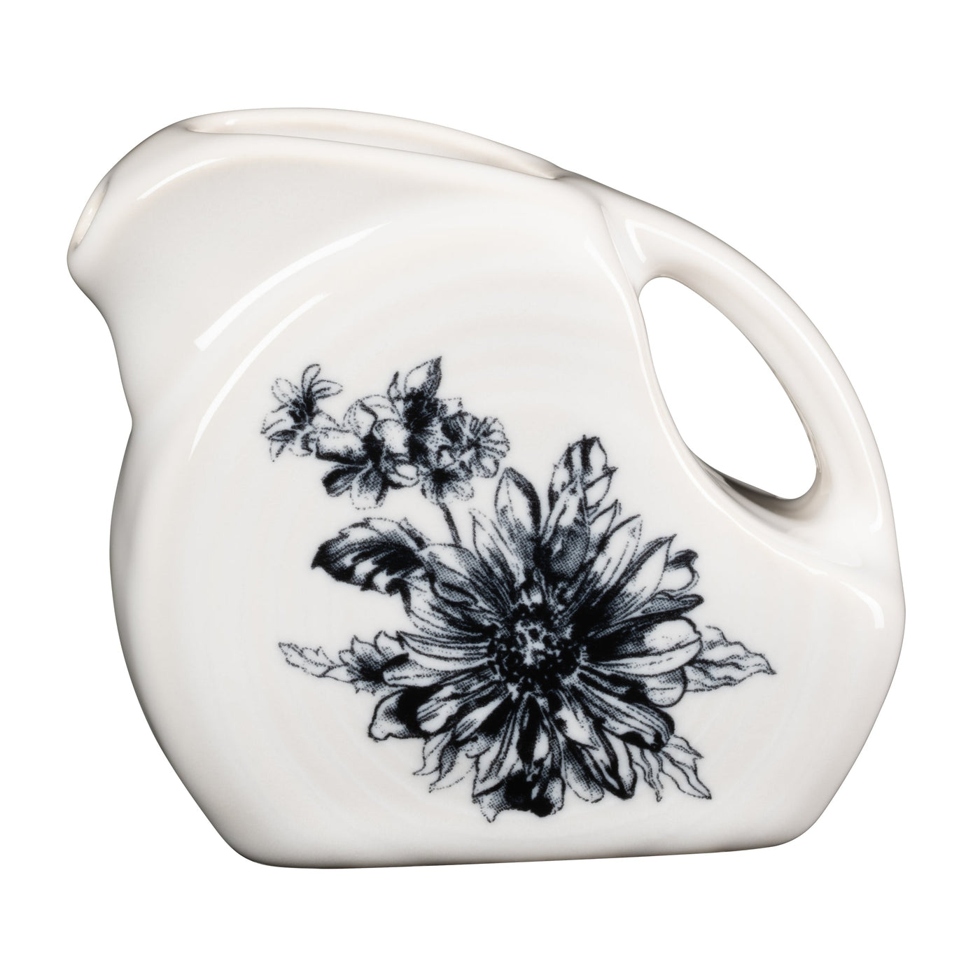 Botanical Floral Black 5 OZ Mini Disk Pitcher