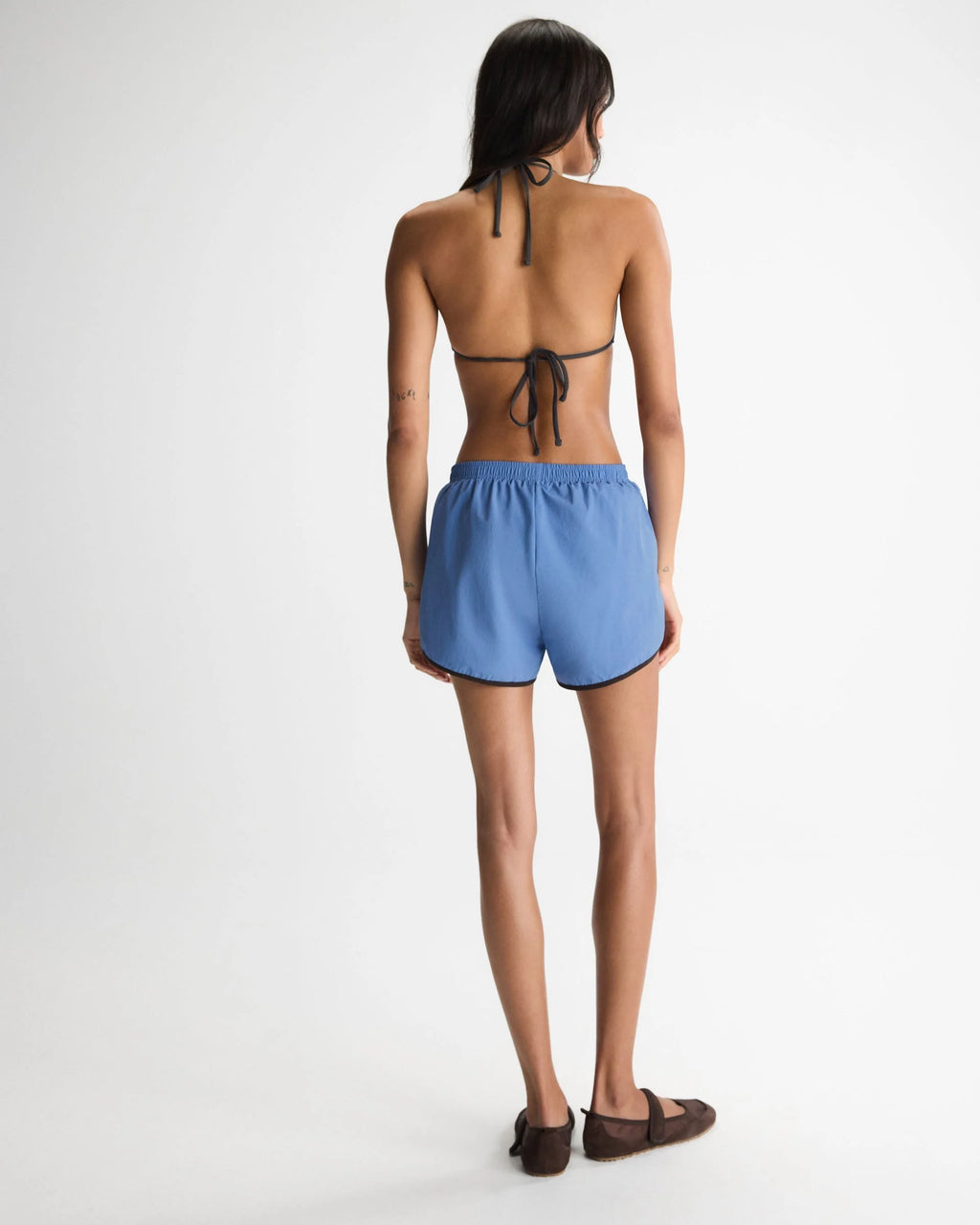 Contrast Binding Track Shorts - Blossom Blue