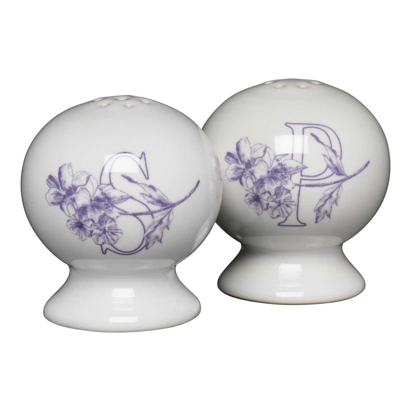 Botanical Floral Lavender 2 5/8 Inch Salt and Pepper Shaker Set