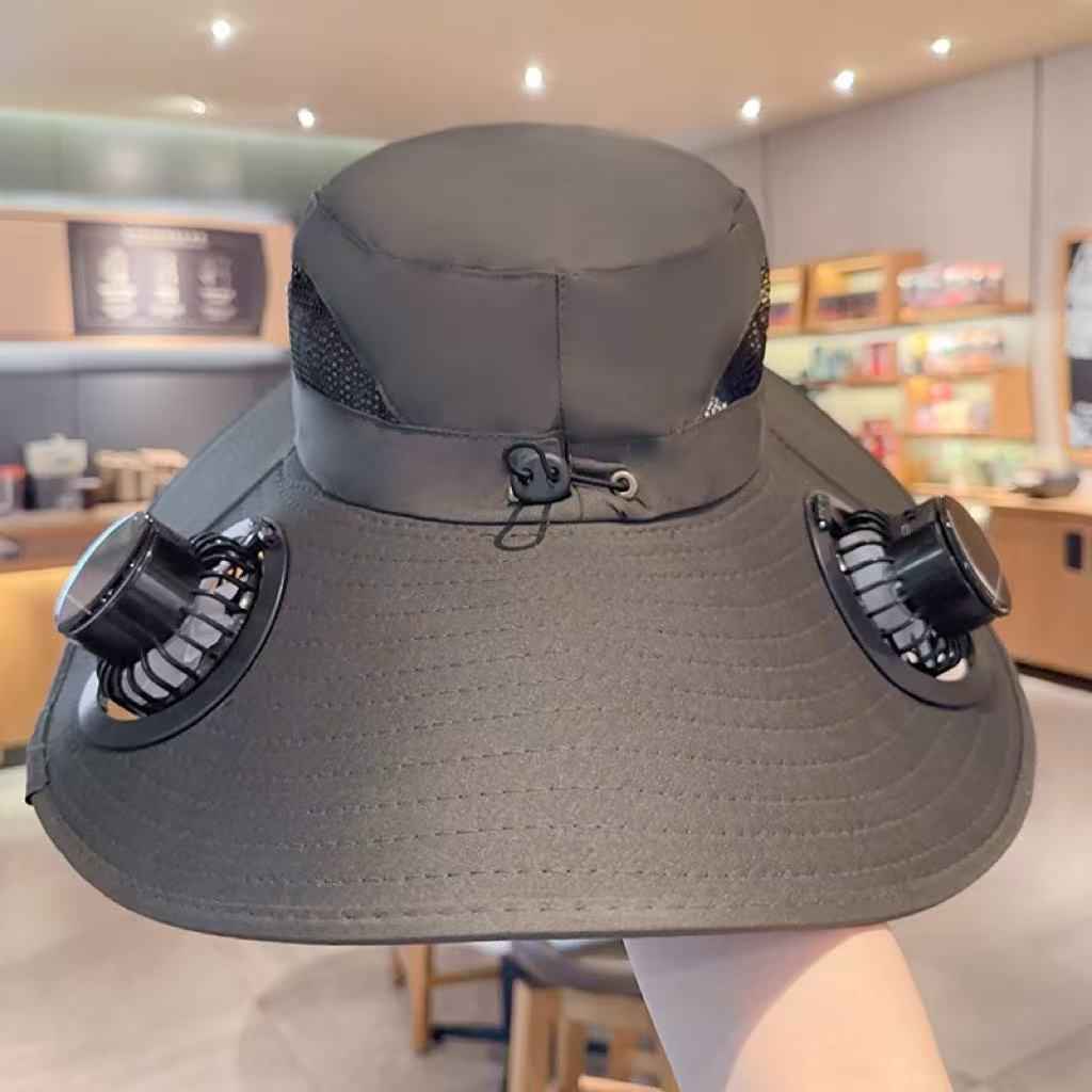 Solar Dual-Fan Cooling Hat