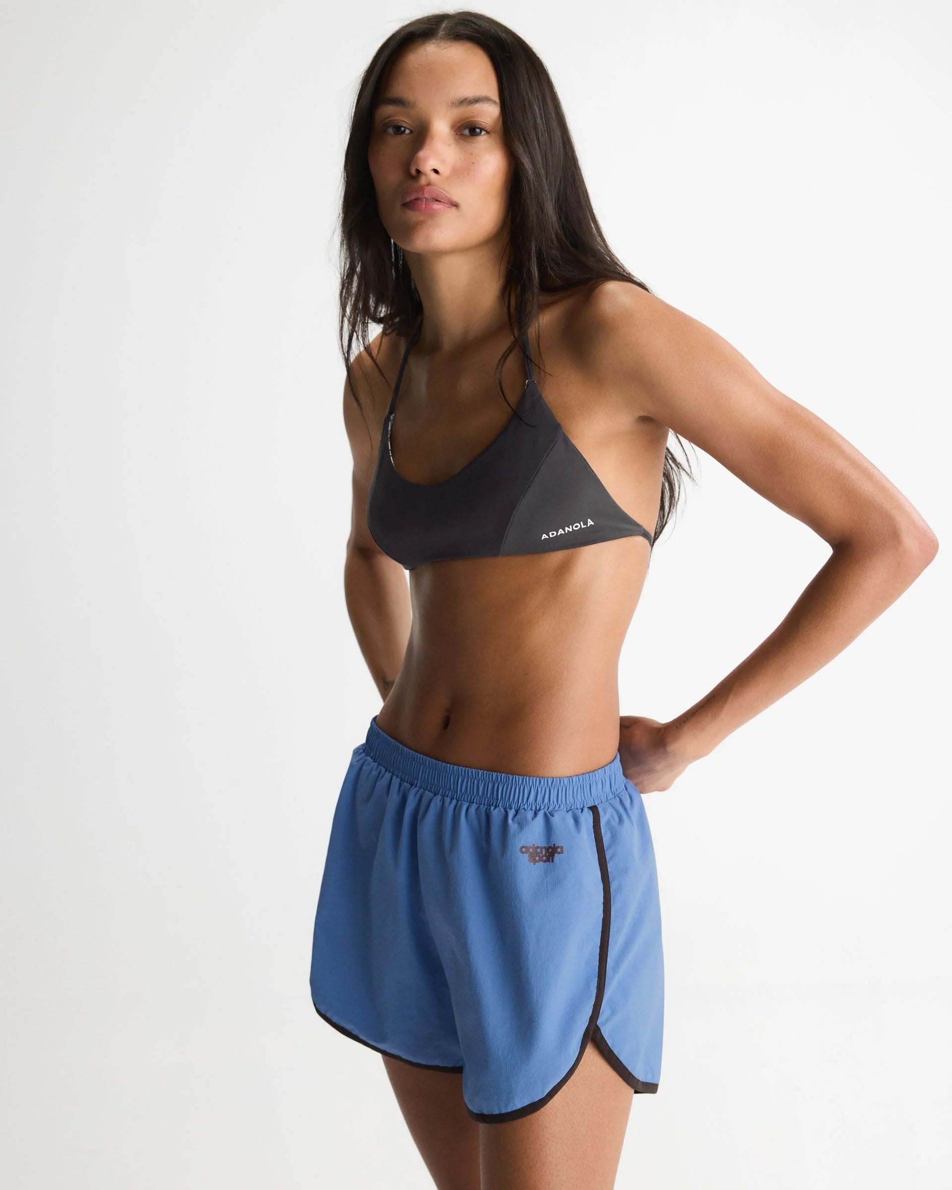 Contrast Binding Track Shorts - Blossom Blue