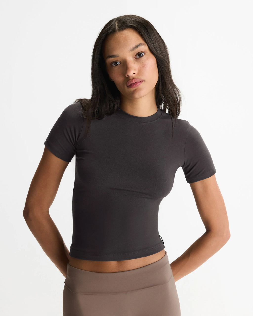Soft Modal Short Sleeve Top - Coffee Bean