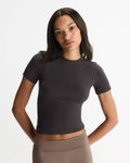Soft Modal Short Sleeve Top - Coffee Bean
