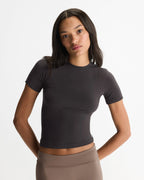 Soft Modal Short Sleeve Top - Coffee Bean