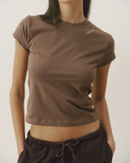 Signature Stitch Baby Tee - Dusty Brown