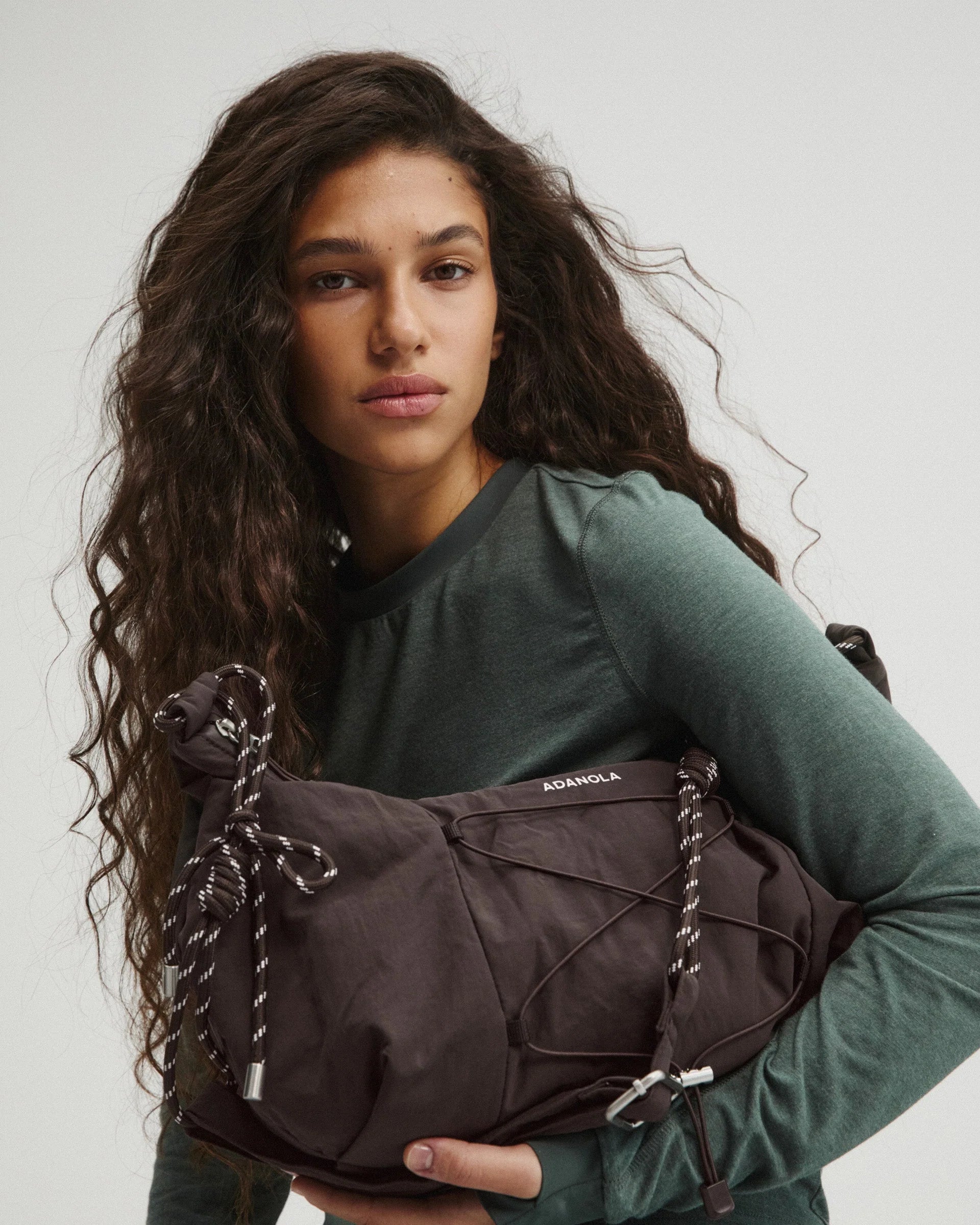 Large Rope Cross Body Bag - Coffee Bean