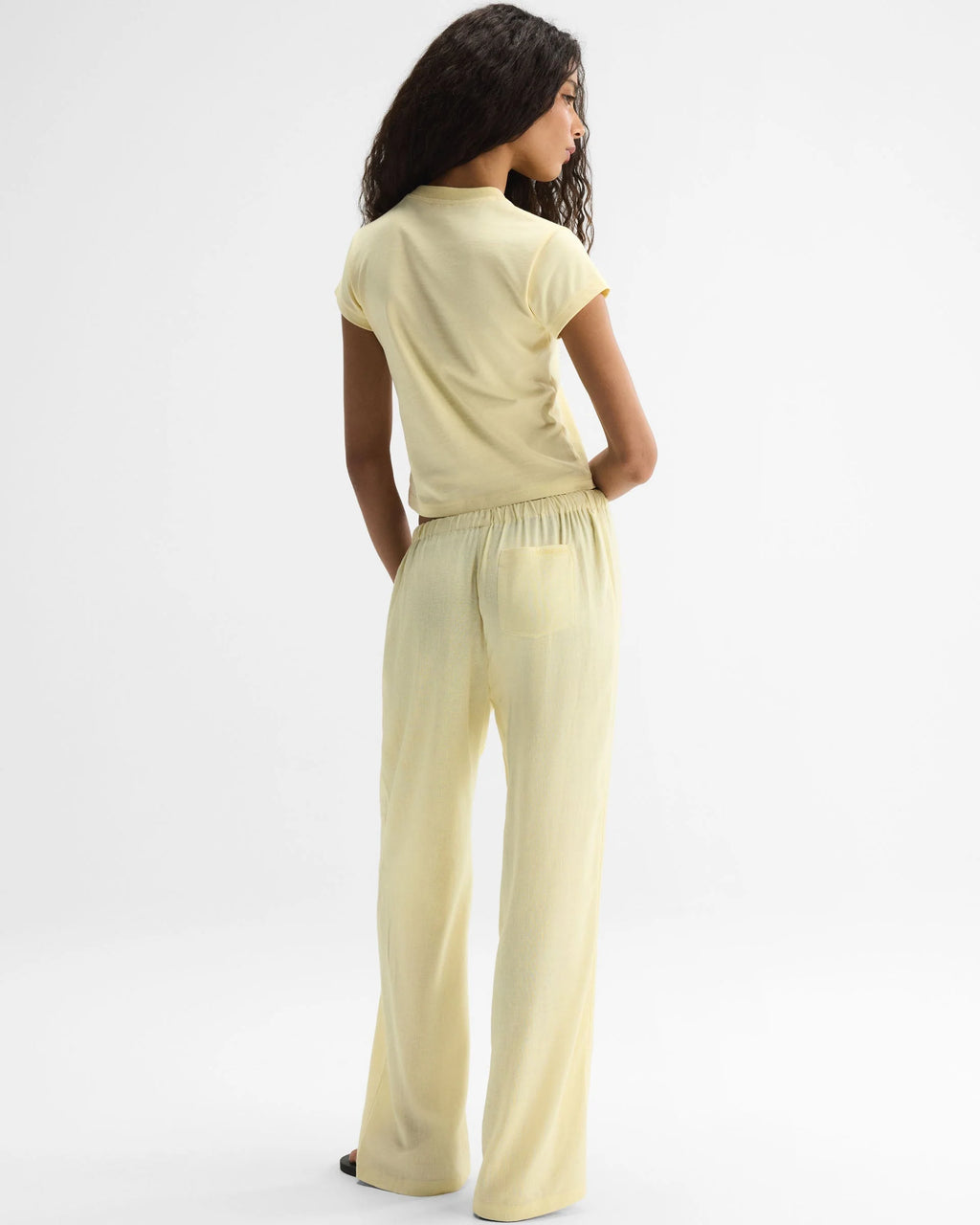 Linen Blend Pants - Buttercream