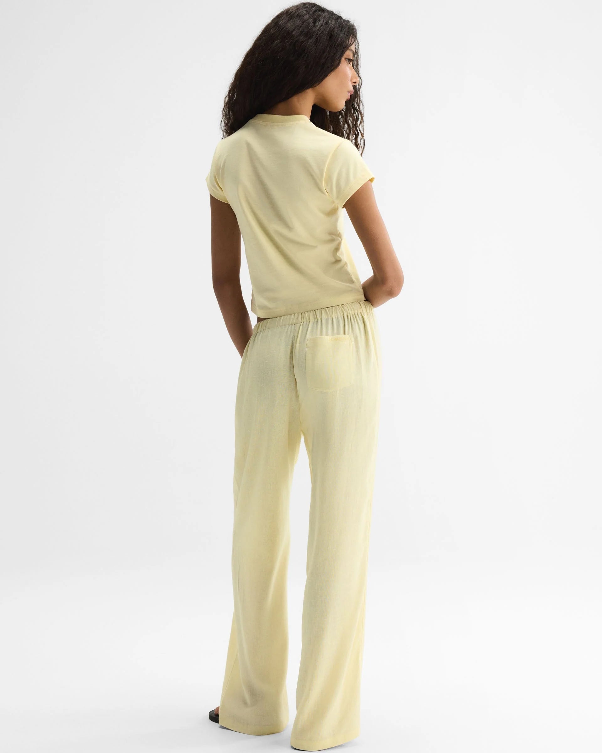 Linen Blend Pants - Buttercream