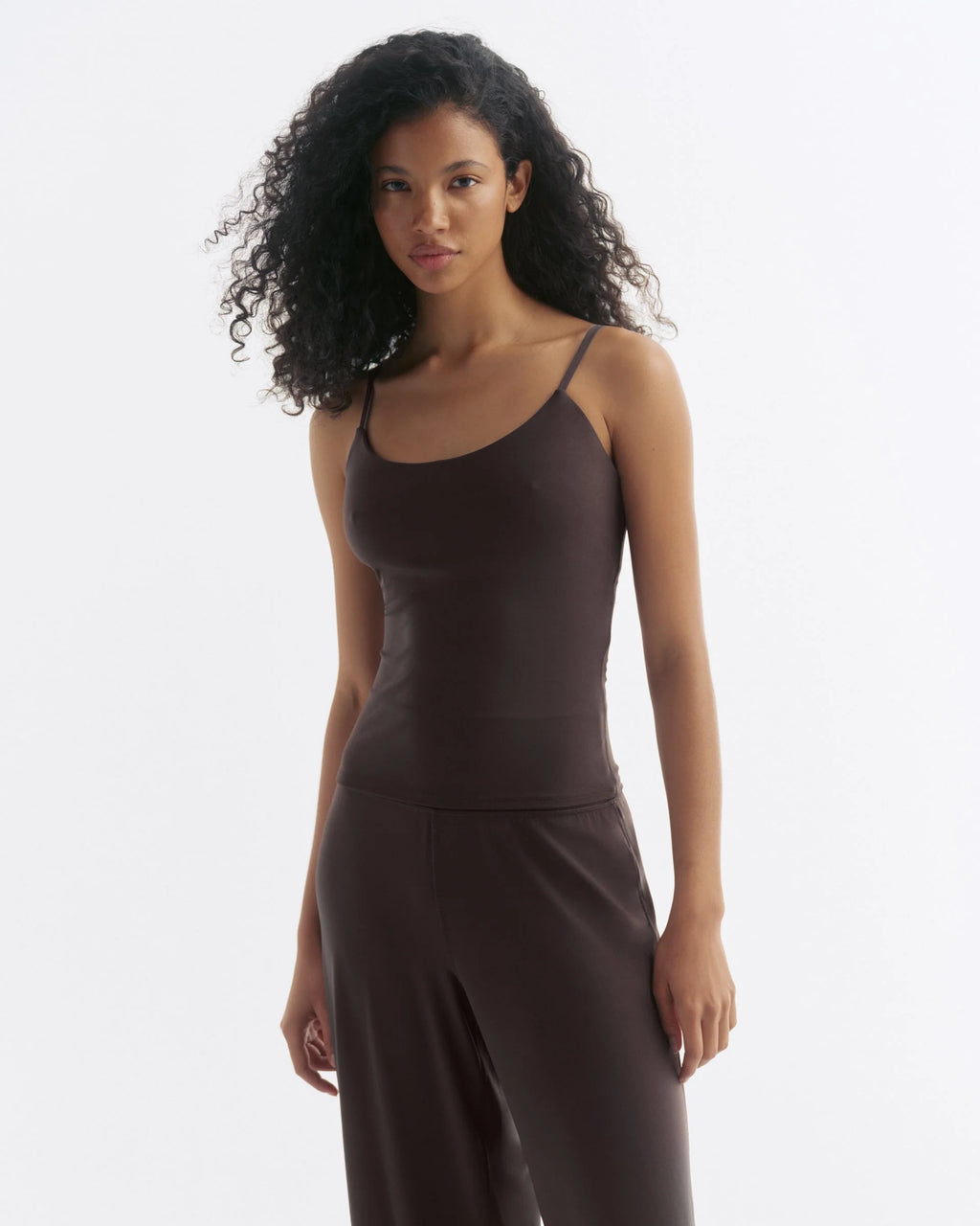 Skinny Strap Top - Coffee Bean