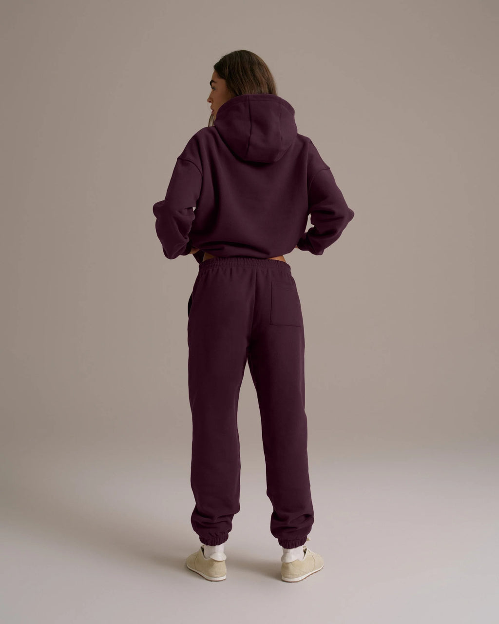 Varsity Oversized Hoodie - Dark Cherry/Marshmallow White