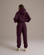Varsity Oversized Hoodie - Dark Cherry/Marshmallow White