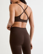 Classic Seamless Cross Back Bra - Chocolate Brown