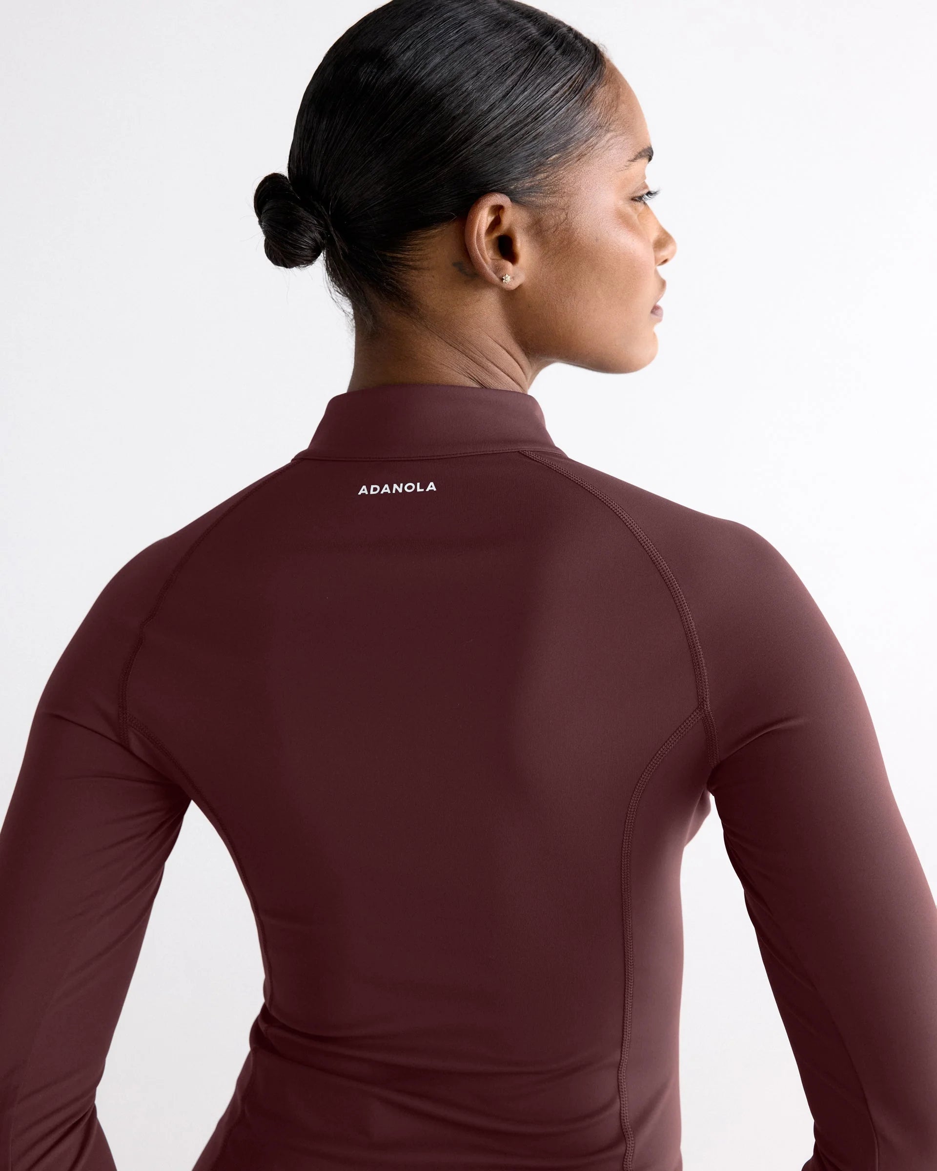 Ultimate Long Sleeve Zip Up Top - Mulberry Red