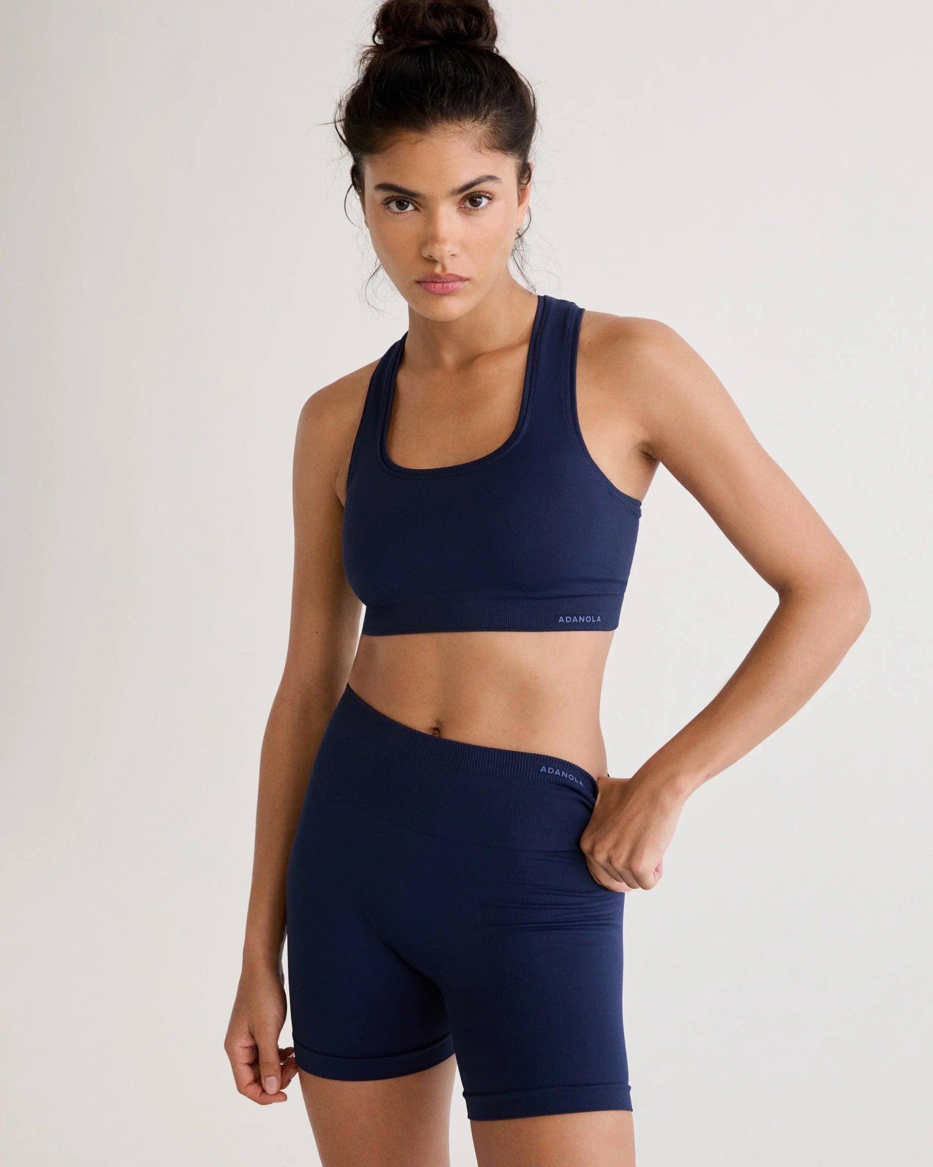 Classic Seamless Racer Back Bra - Navy Blue