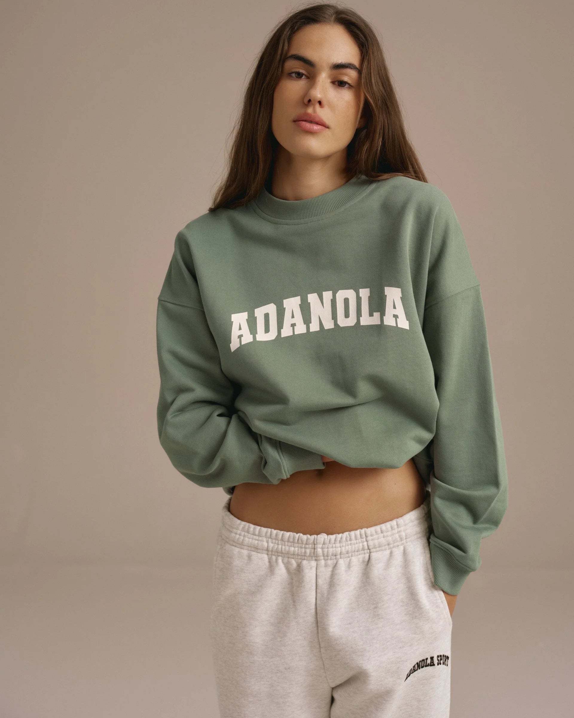 Varsity Oversized Sweatshirt - Eden Green/Marshmallow White