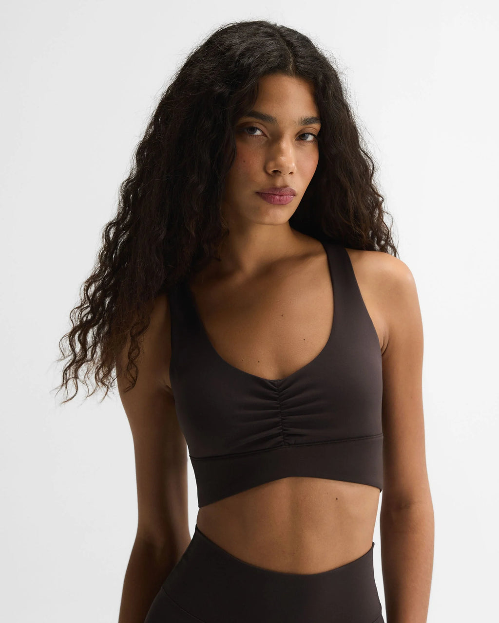 Ultimate Ruched Front Bra - Coffee Bean