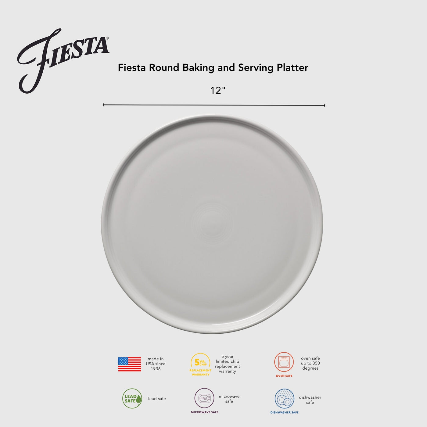 Lavender 12 Inch Round Baking and Serving Platter
