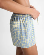 Checked Slub Lounge Shorts - Buttercream