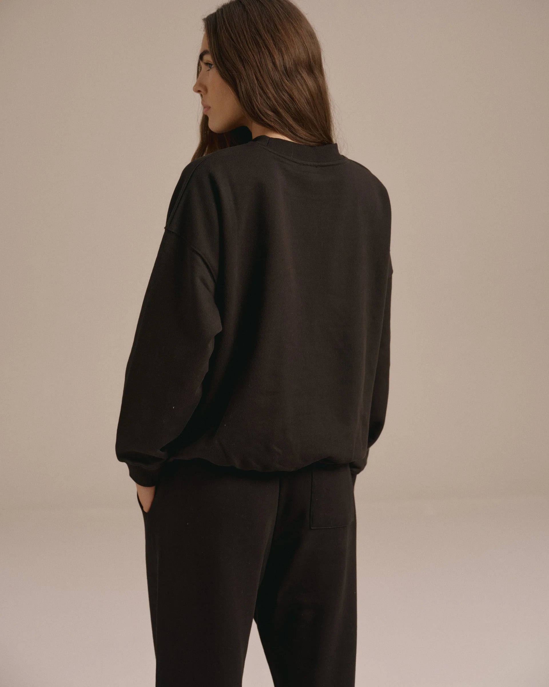 Varsity Oversized Sweatshirt - Black