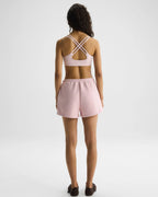 Varsity Applique Washed Sweat Shorts - Soft Pink