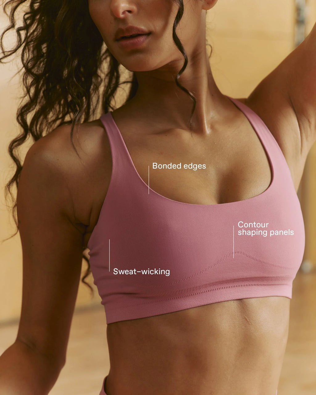 Seamless Racer Back Bra - Dusty Pink