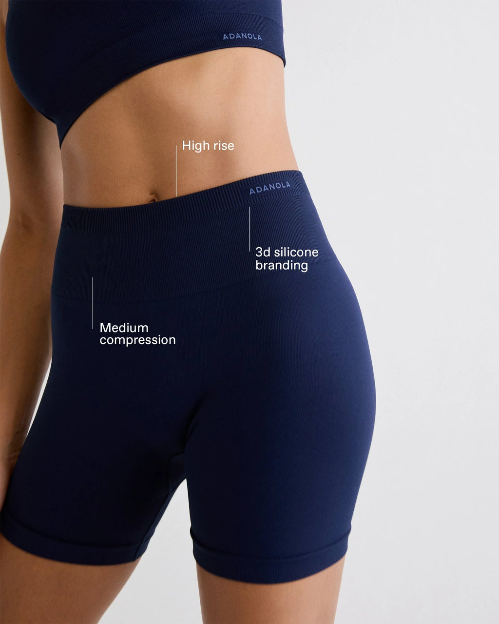 Classic Seamless Crop Shorts - Navy Blue
