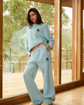 Echo Washed Straight Leg Sweatpants - Ocean Blue/Midnight Blue
