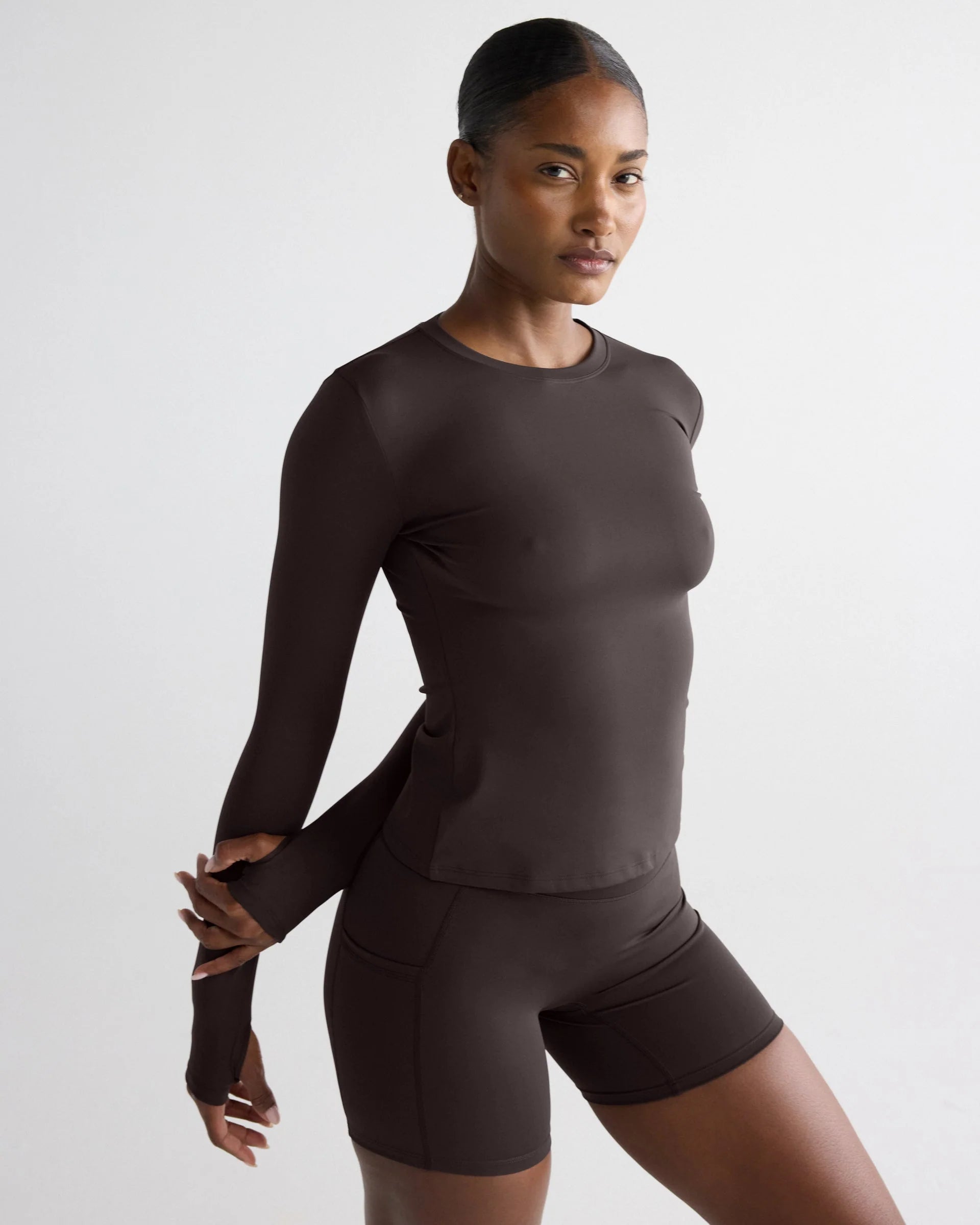Ultimate Long Sleeve Top - Coffee Bean