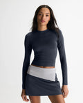 Soft Modal Long Sleeve Top - Midnight Blue