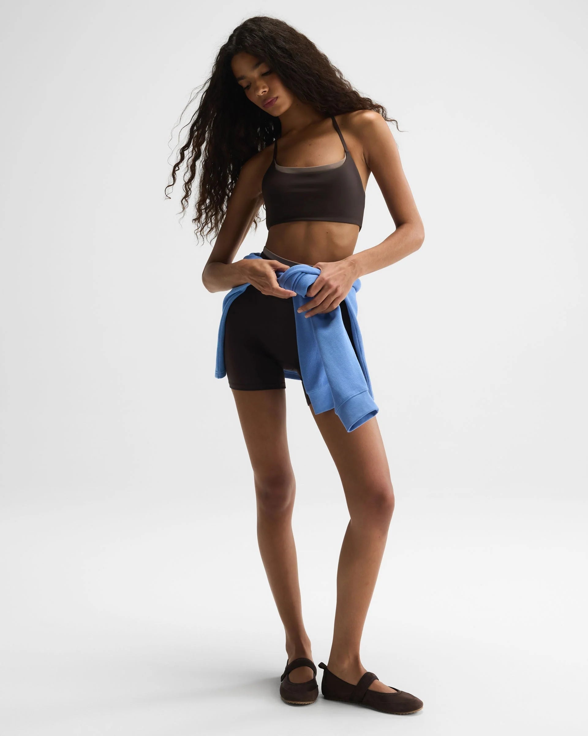 Ultimate Double Layer Crop Shorts - Coffee Bean/Dusty Brown