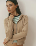 Knit Zip Through Hoodie - Almond