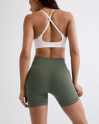 Classic Seamless Crop Shorts - Thyme Green