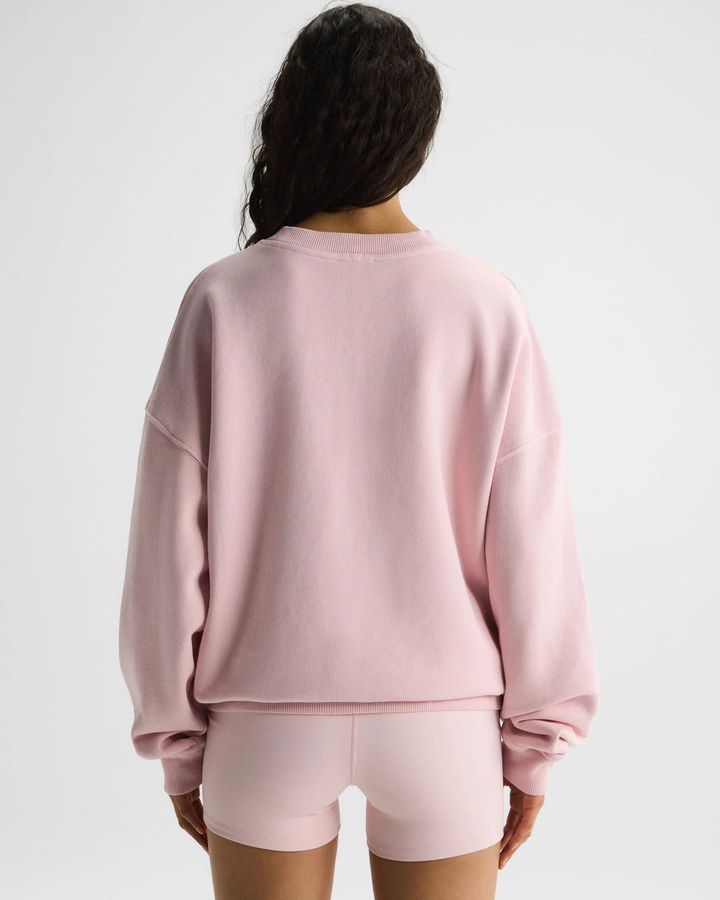 Varsity Applique Washed Oversized Sweatshirt - Soft Pink