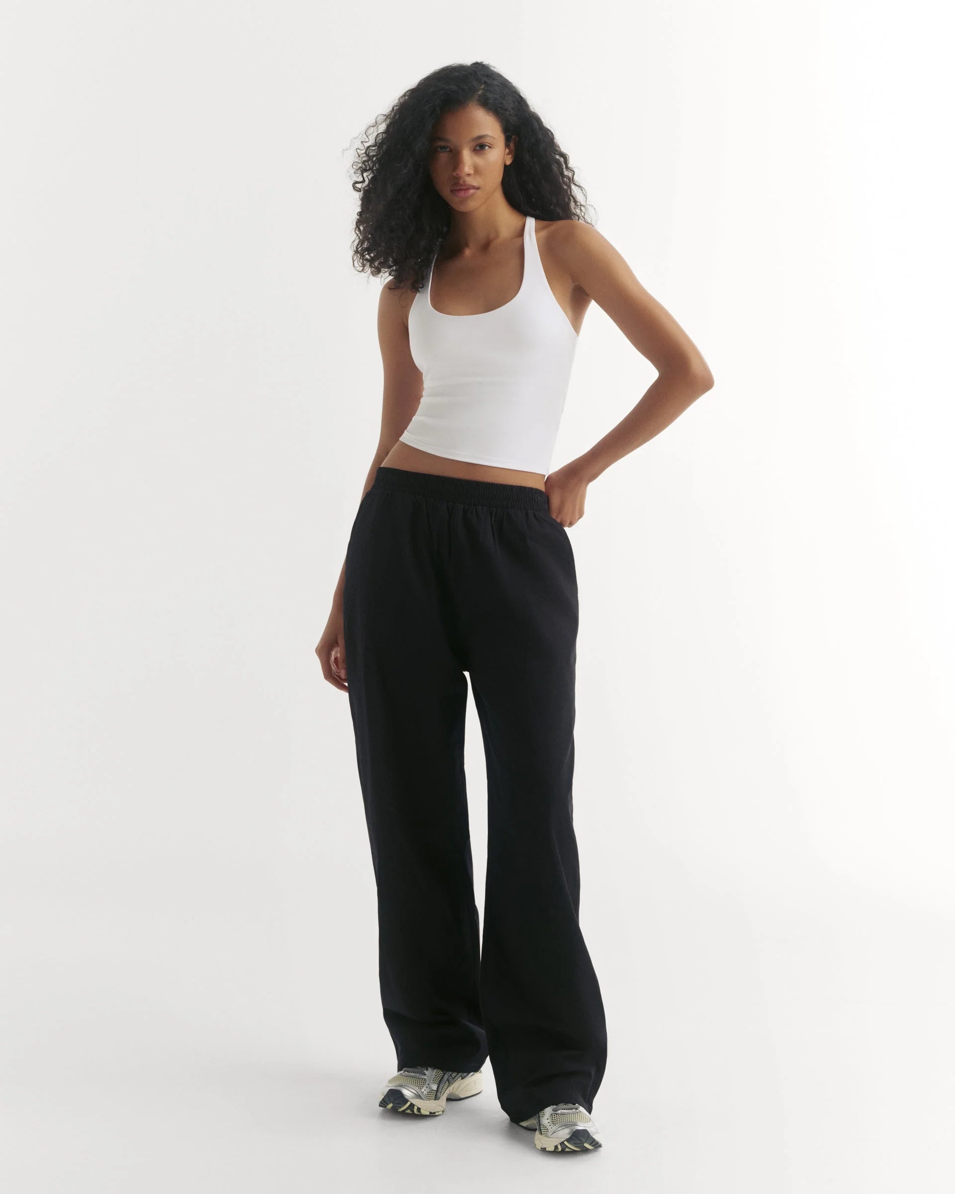 Cotton Pull on Pants - Black