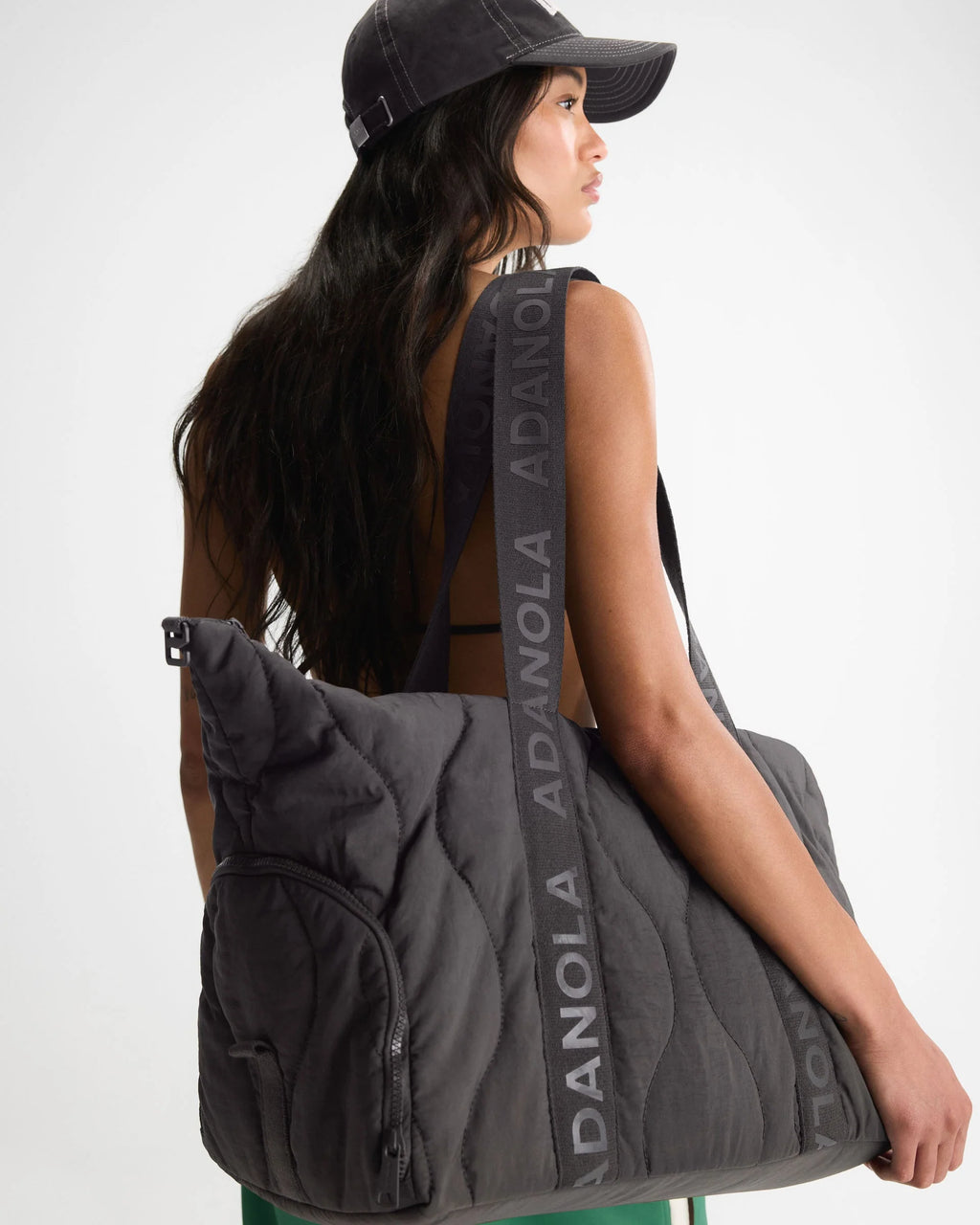 Quilted Nylon Duffle Bag - Coffee Bean