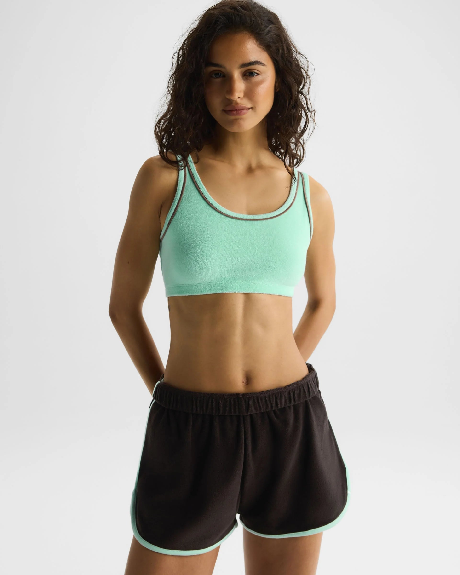 Terry Towelling Bralette - Mint Green