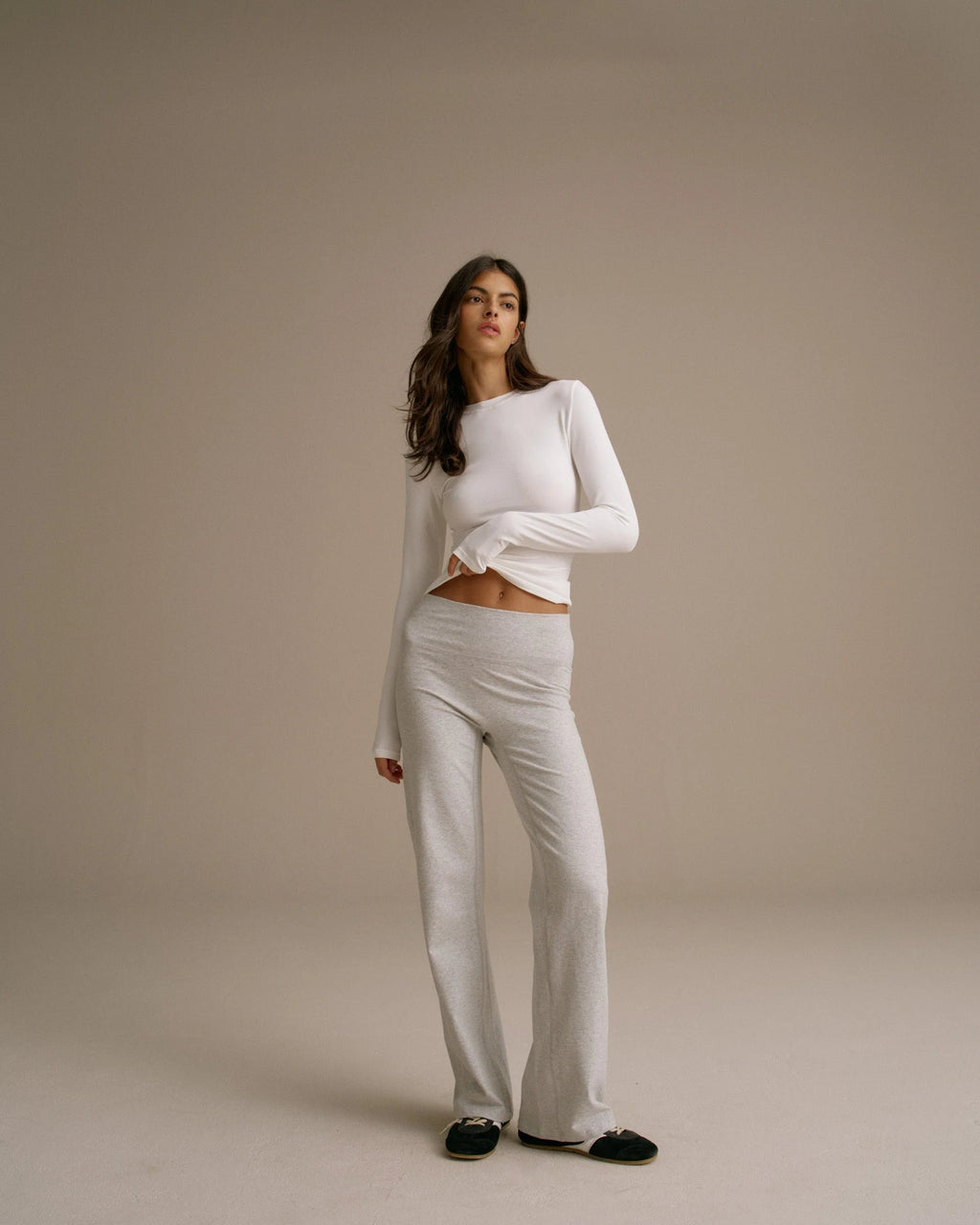 Cotton Long Sleeve Top - White