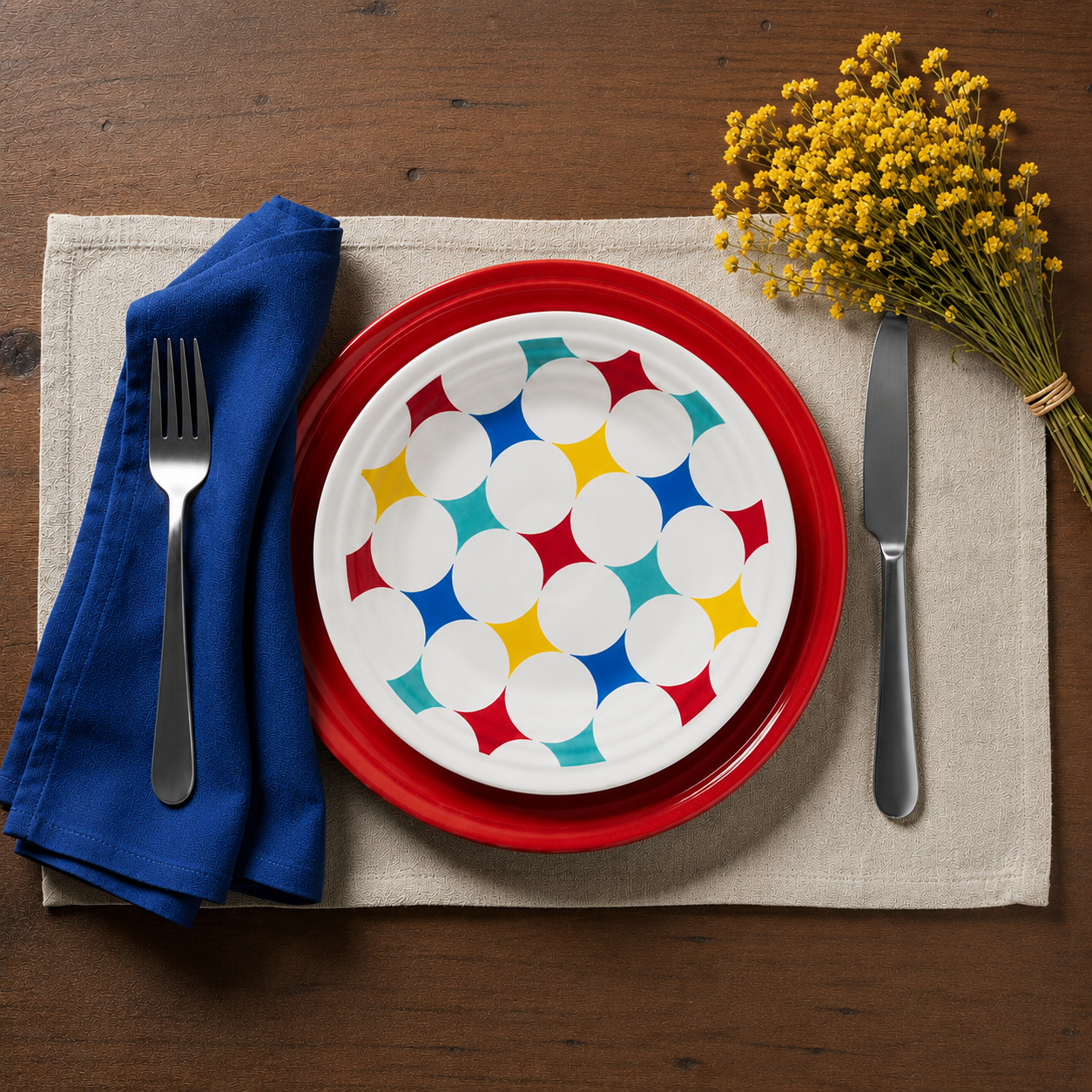 Vibrant Kaleido Circles Classic Rim 9 Inch Luncheon Plate