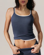 Soft Modal Skinny Strap Cami Top - Midnight Blue