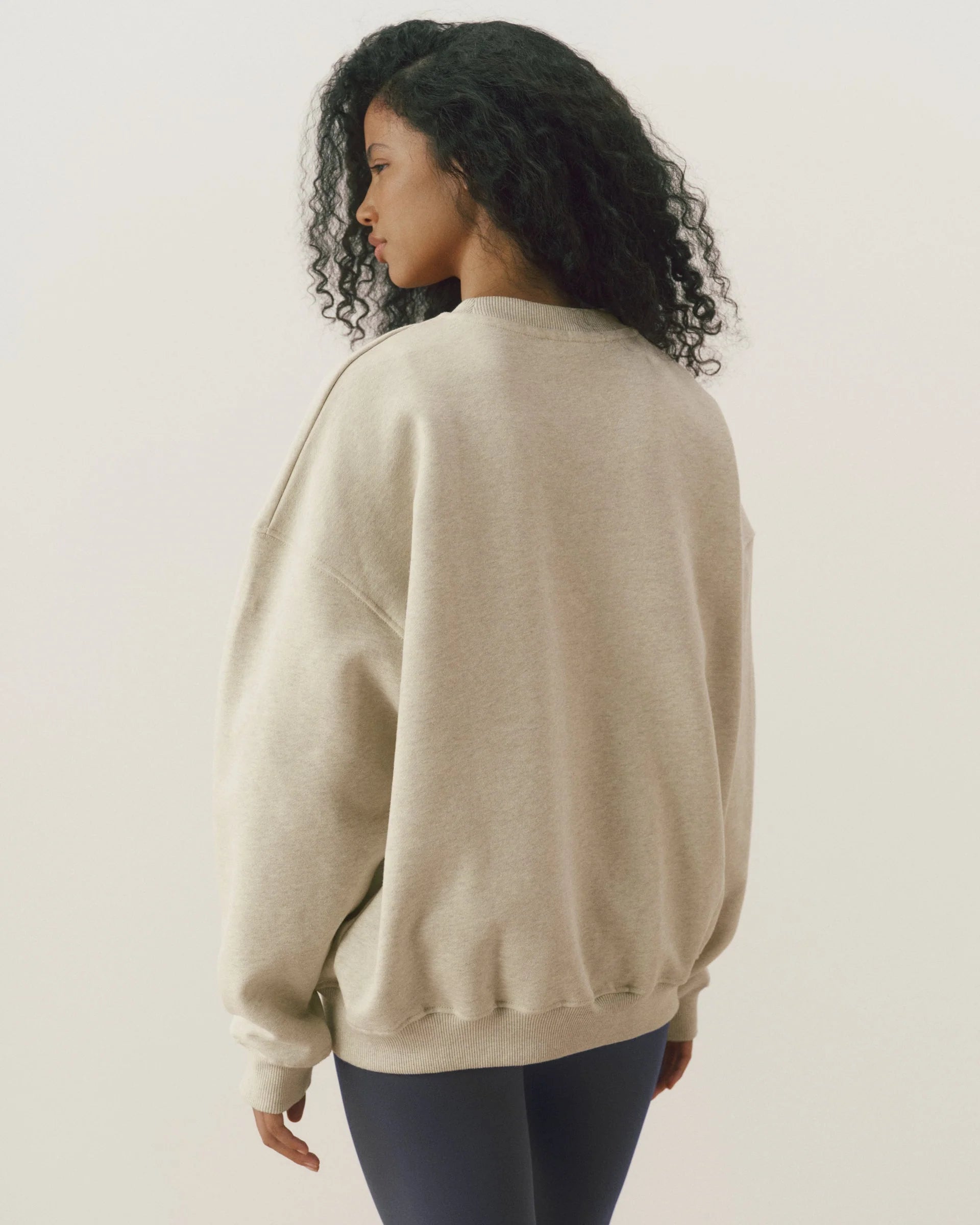 Varsity Oversized Sweatshirt - Oat Melange/Coffee Bean