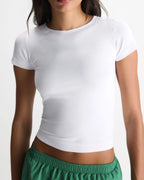 Seamless Short Sleeve Top - White
