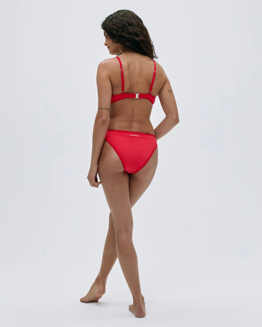 Contrast Bikini Bottom - Apple Red/Dark Red