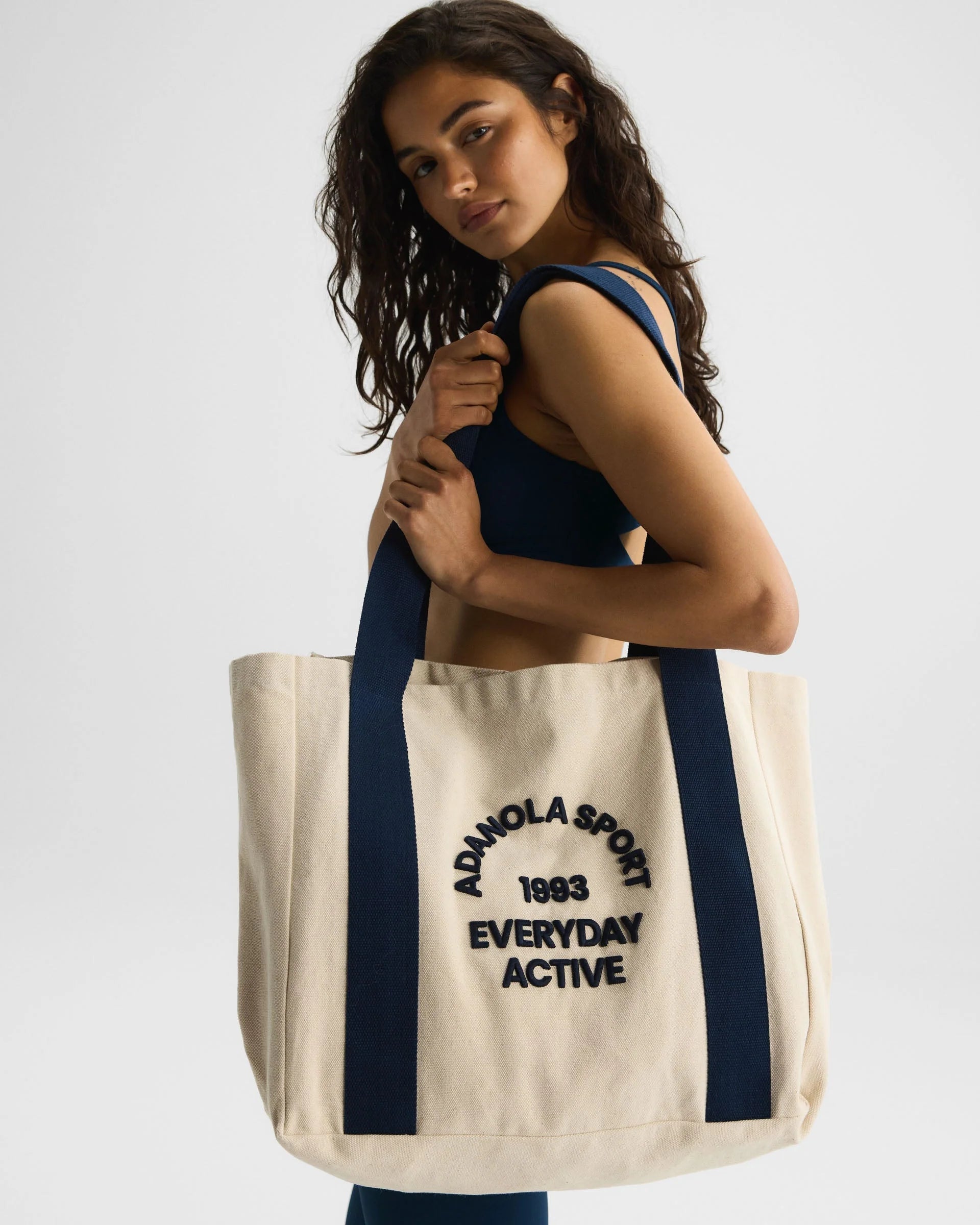 Adanola Sport 93 Tote Bag - Cream/Navy Blue